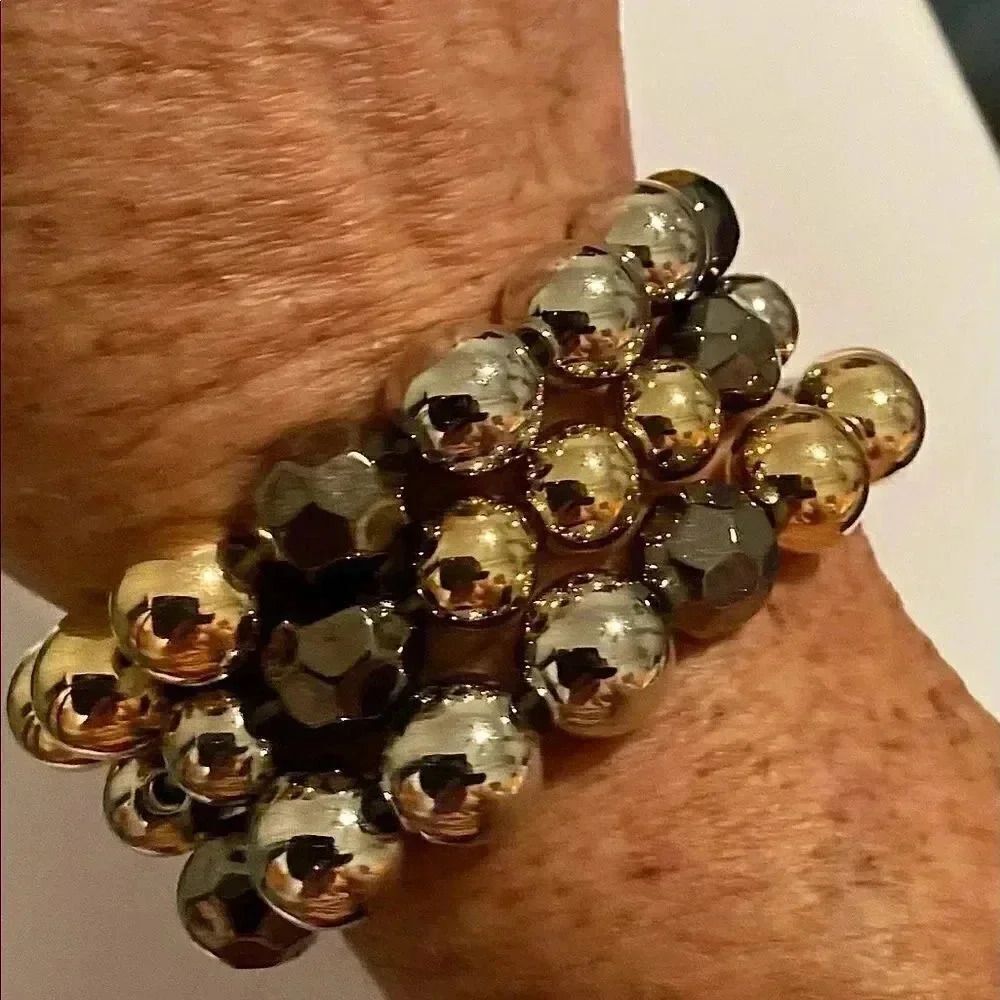 BUNDLE 3 Elastic Glass covered bead bracelets